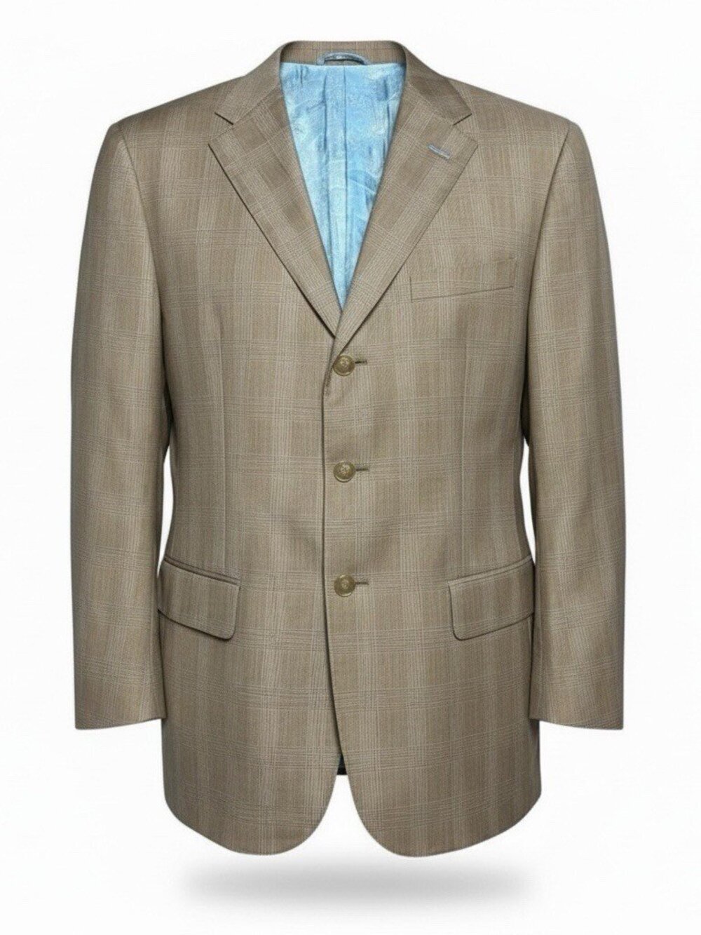 Astor & Black Blazer Luxury Custom Made Plaid Checkered Suit Jacket Mens Medium